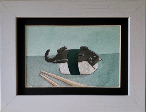 Click to view detail for Sushi Cat 2 3.75x4.75 $350